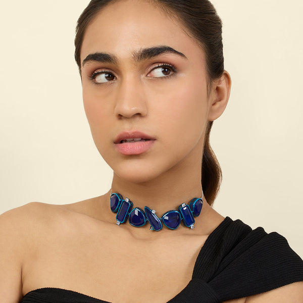 Isharya Sapphire Flame Choker Necklaces