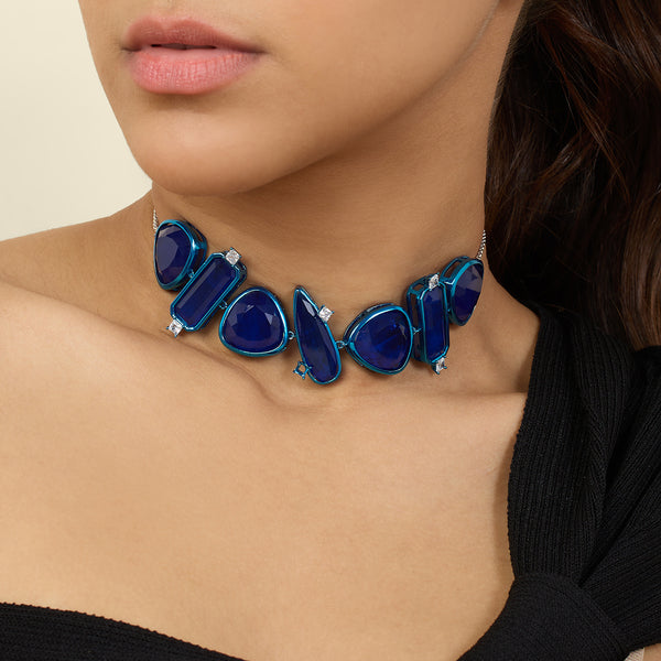 isharya Sapphire Flame Choker Necklaces