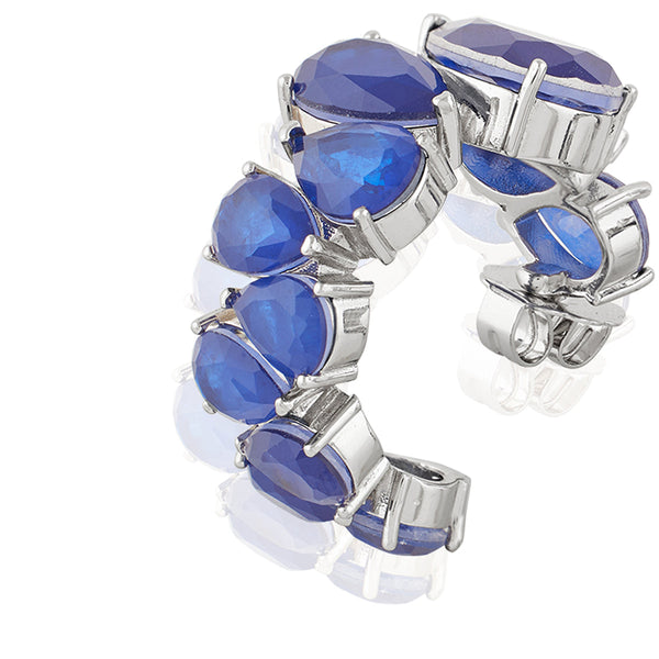 Isharya Sapphire Glow Statement Hoops Earrings