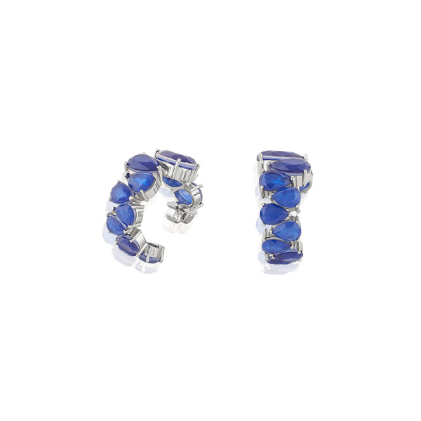 Isharya Sapphire Glow Statement Hoops Earrings