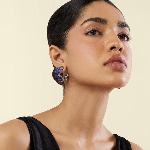 Isharya Sapphire Glow Statement Hoops Earrings