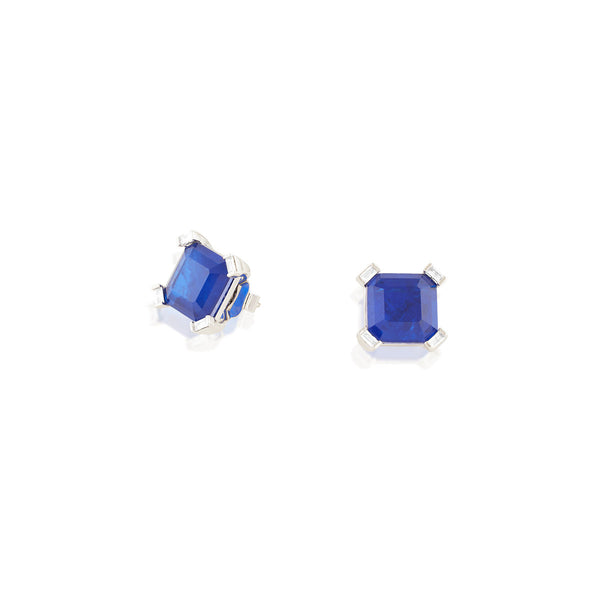 Isharya Sapphire Majesty Square Studs Earrings