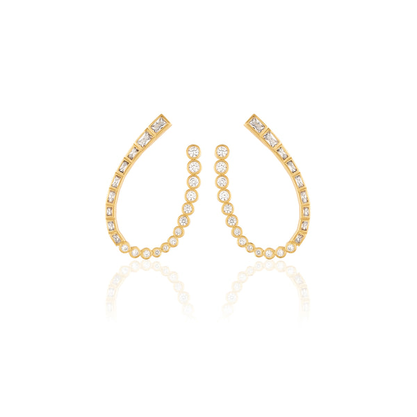 Isharya Sea Crystal Front Back Earrings Earrings