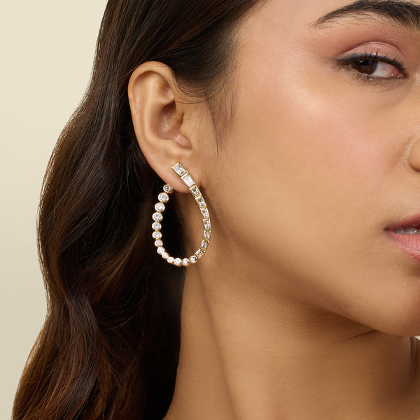 Isharya Sea Crystal Front Back Earrings Earrings