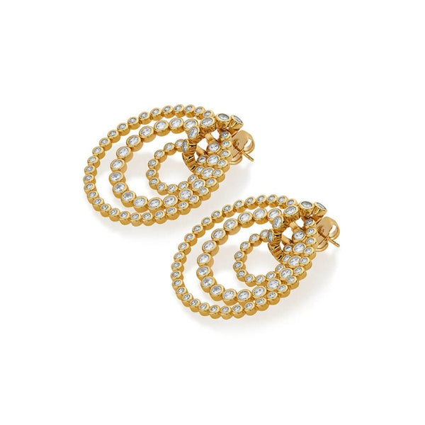 Isharya Seher CZ Concentric Hoop Earrings Earrings