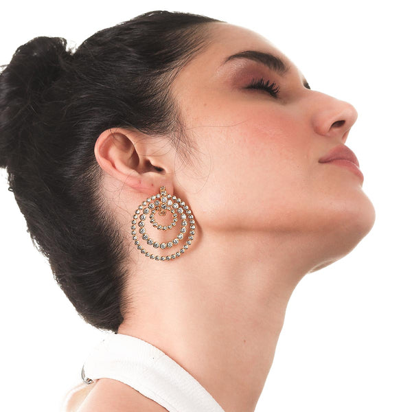 isharya Seher CZ Concentric Hoop Earrings Earrings