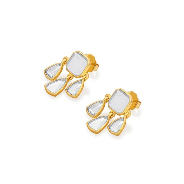 Isharya Seher Statement Mirror Studs Earrings