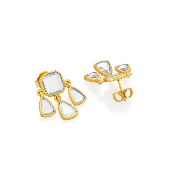 Isharya Seher Statement Mirror Studs Earrings