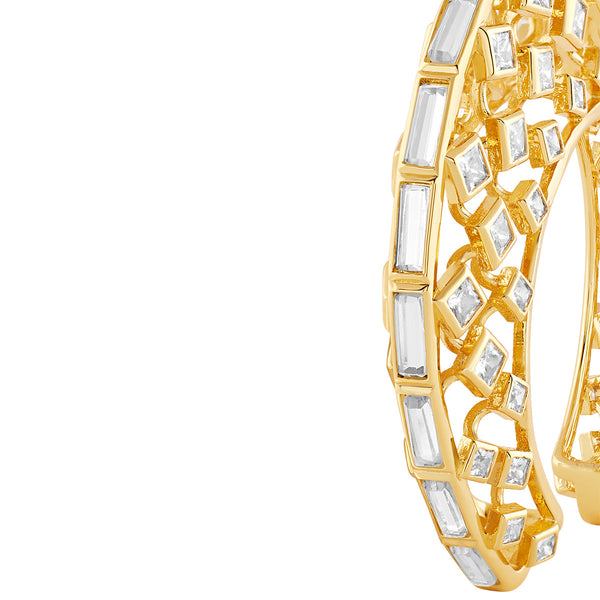 Isharya Shiza Mirror & CZ Statement Cuff Cuff XS