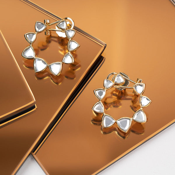 Isharya Shiza Shimmering Mirror Studs Earrings