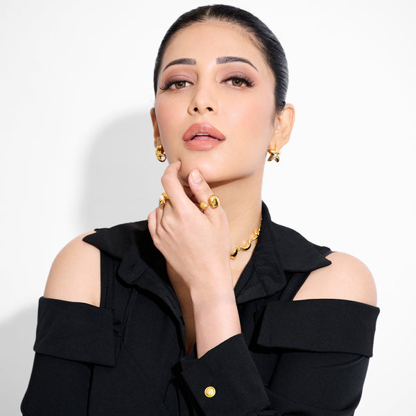 isharya Shruti Hassan Gold Star Studs Earrings