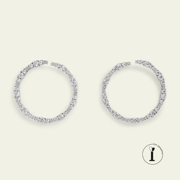 isharya Silver Circle Hoops Earrings Silver