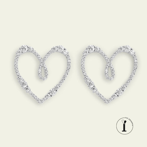 isharya Silver Heart Studs Earrings