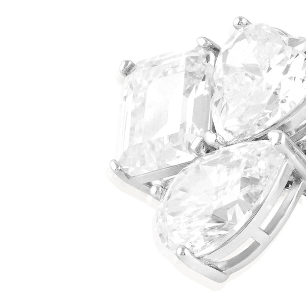 Isharya Silver Luxe Geometric Studs Earrings