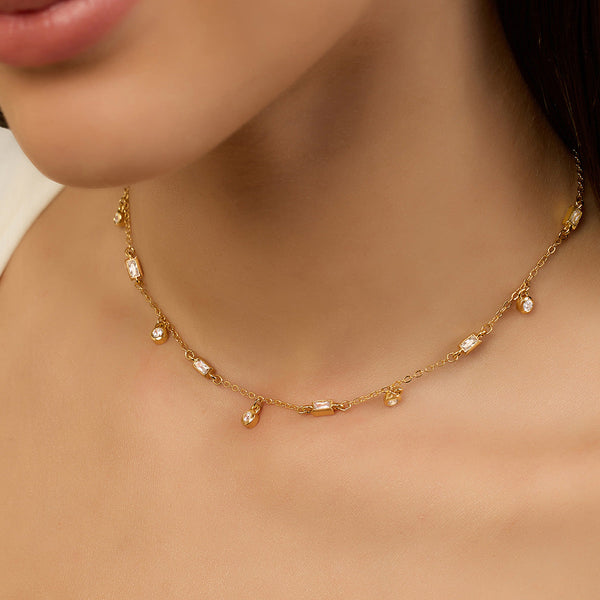 isharya Spike Charm Necklace Necklaces Gold