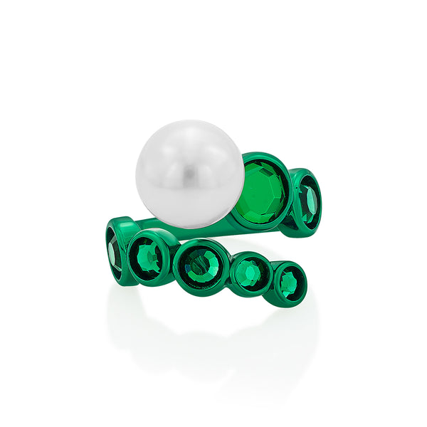 Isharya Sultana Pearl Ring Green