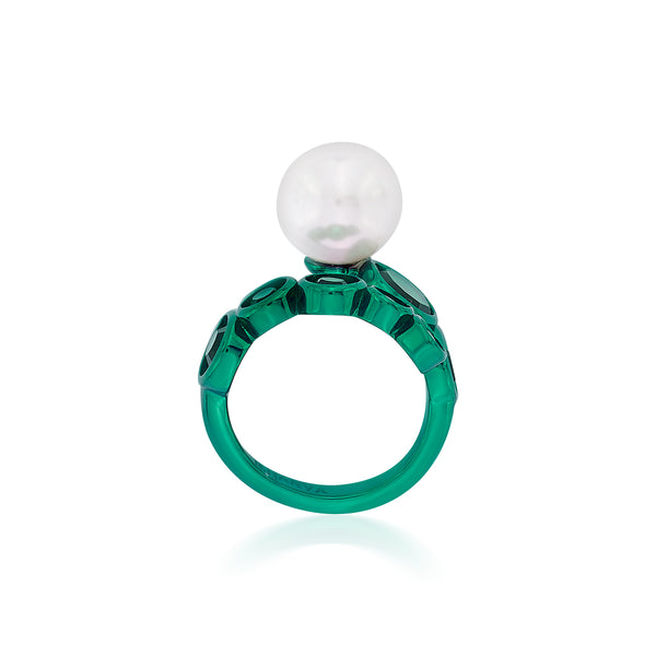 Isharya Sultana Pearl Ring Green