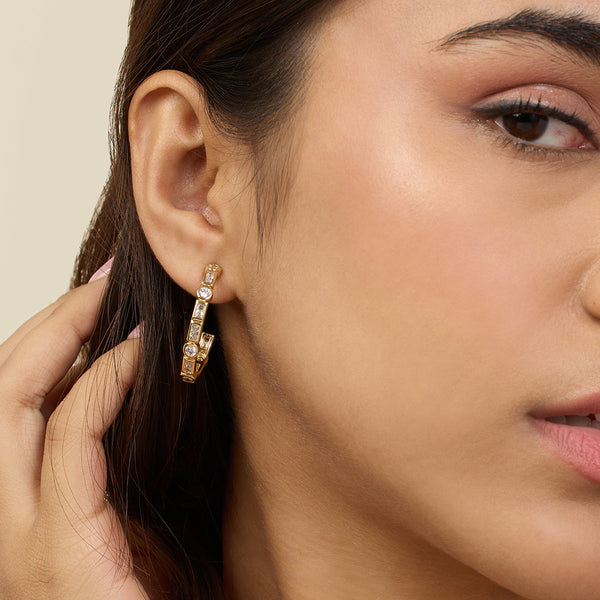 Isharya Summer Crystal Hoops Earrings