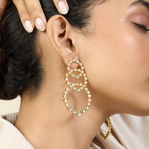 isharya Teesra Hoop Danglers Earrings