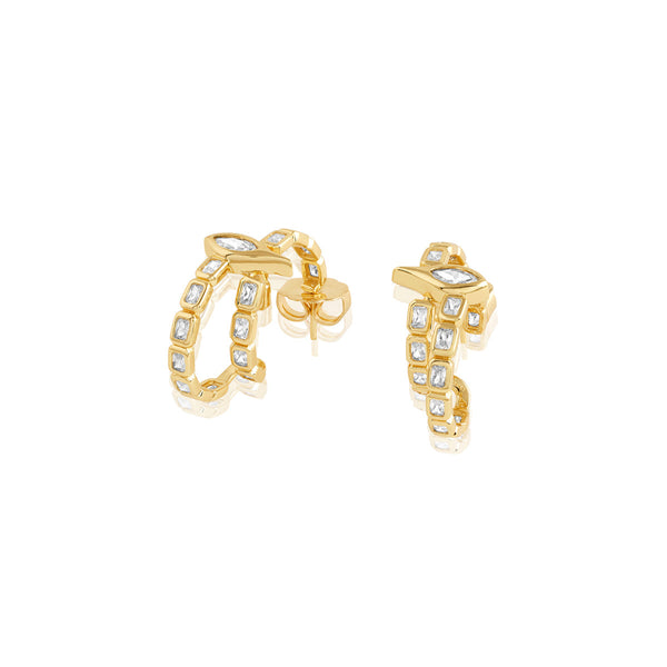 Isharya Tennis Eye Double Hoops Earrings