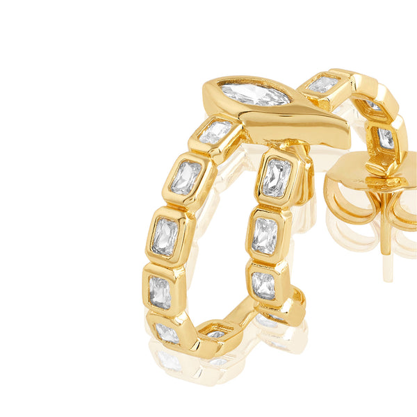 Isharya Tennis Eye Double Hoops Earrings