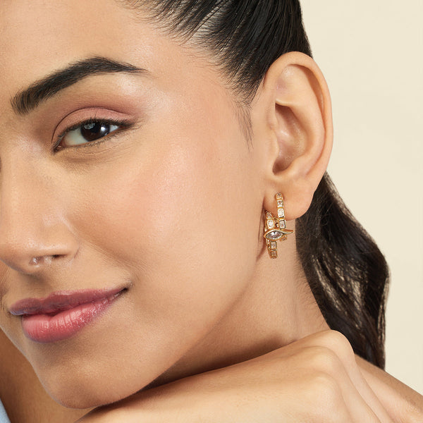 isharya Tennis Eye Double Hoops Earrings