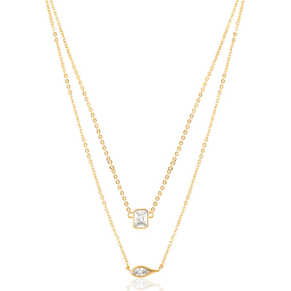 Isharya Tennis Eye Layered Necklace Necklaces