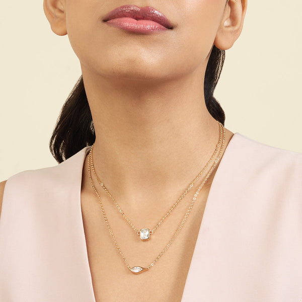 isharya Tennis Eye Layered Necklace Necklaces