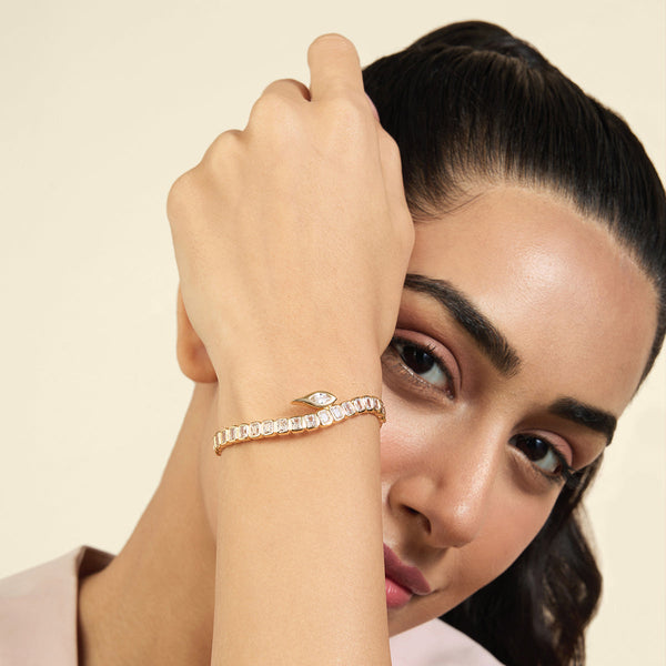 Isharya Tennis Girlie Back Open Cuff Bracelets XS