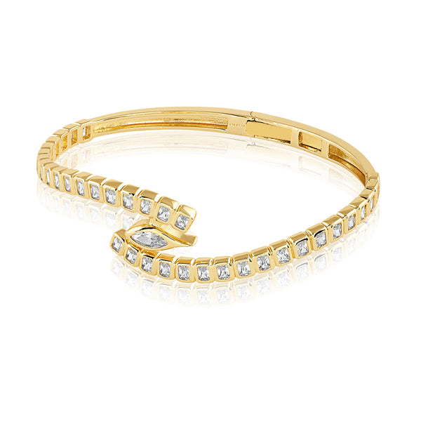 Isharya Tenniscore Swirl Hinge Cuff Bracelets XS