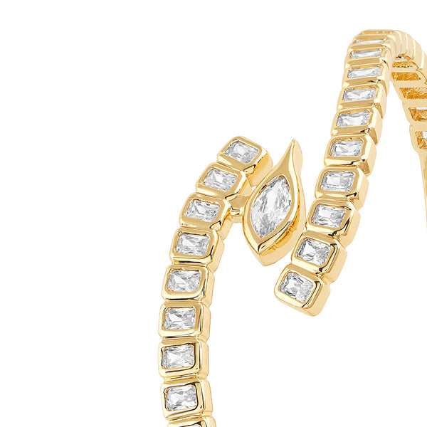 Isharya Tenniscore Swirl Hinge Cuff Bracelets XS