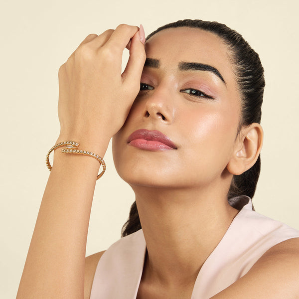 Isharya Tenniscore Swirl Hinge Cuff Bracelets XS