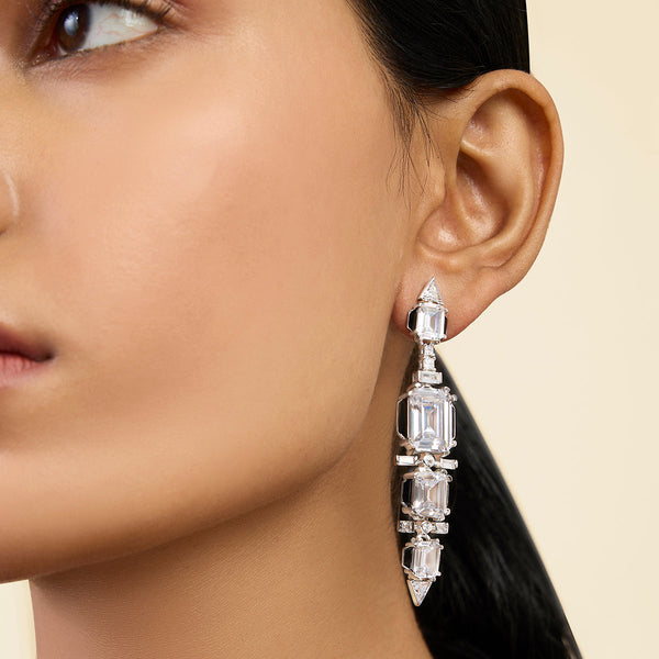 isharya Three Tier Dangler Earrings Earrings