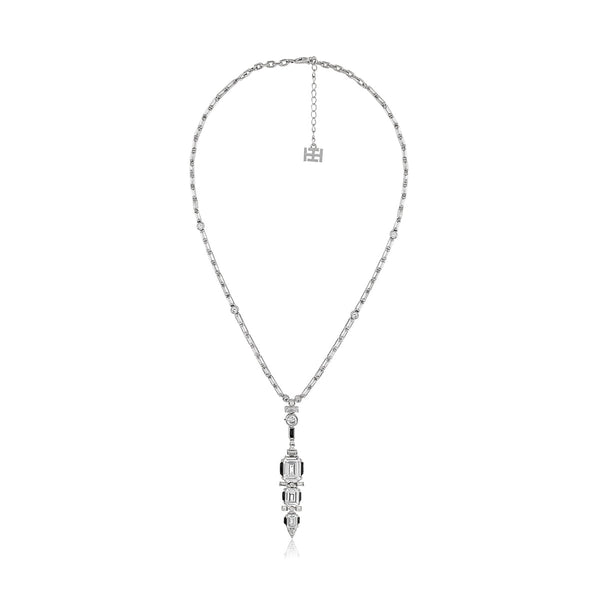Isharya Three Tier Diamond Lariat Necklaces White