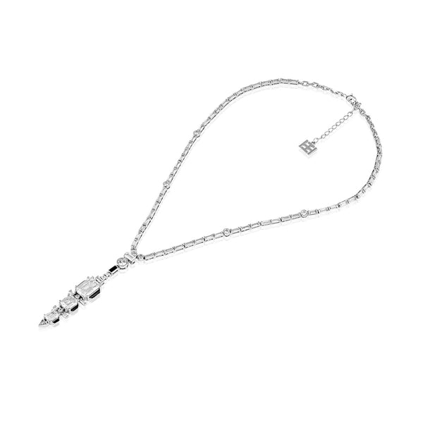 Isharya Three Tier Diamond Lariat Necklaces White