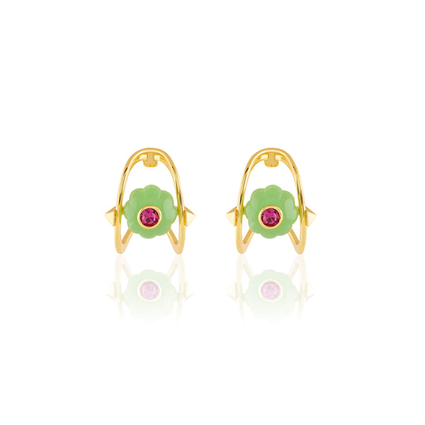 Isharya Verdant Charm Huggie Hoops Earrings