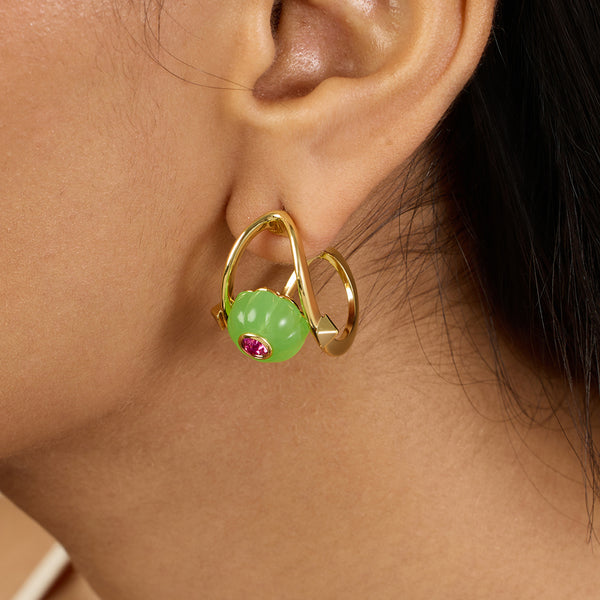 isharya Verdant Charm Huggie Hoops Earrings