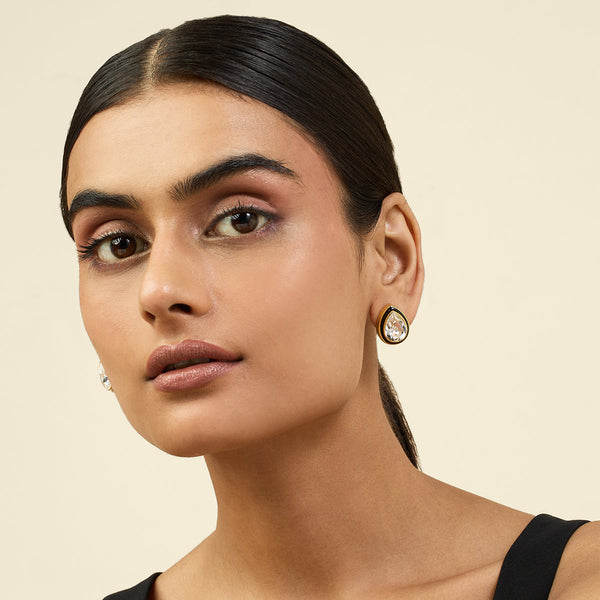 Isharya White Bold Bling Earrings Earrings