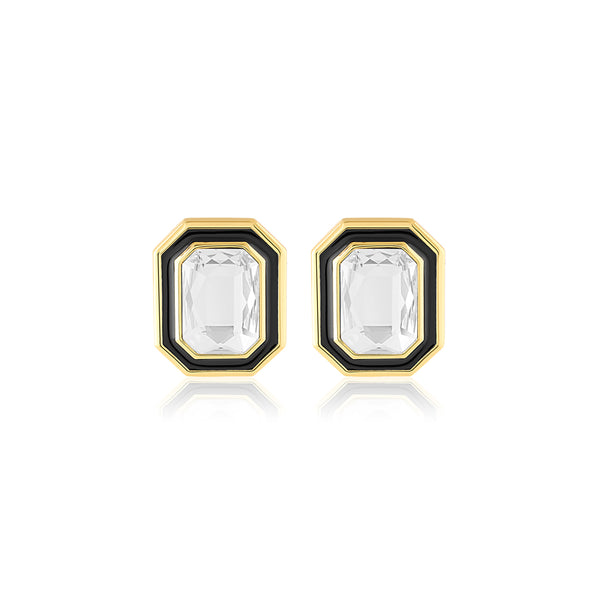 Isharya White Metaverse Button Studs Earrings