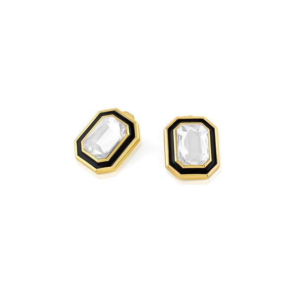 Isharya White Metaverse Button Studs Earrings
