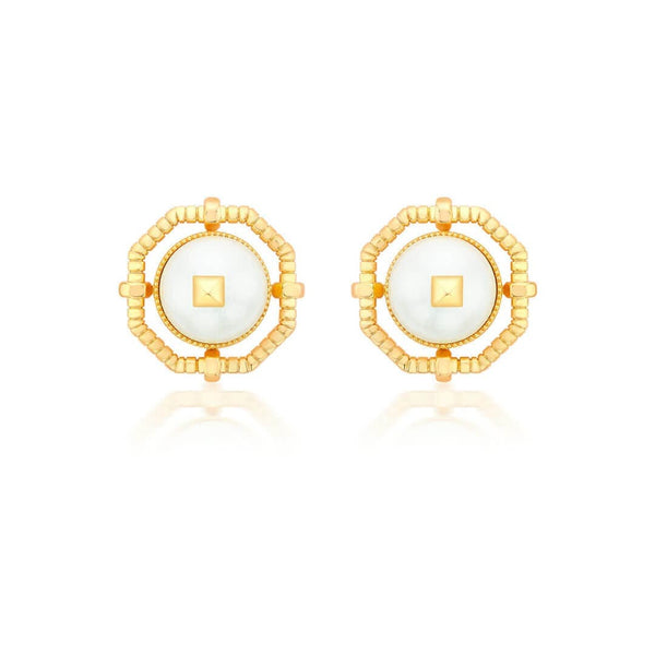 isharya Yayoi Pearl Studs Earrings White