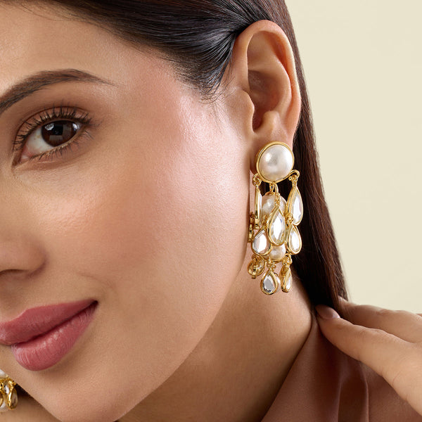 isharya Limelight Layered Mirror Drop Earrings Earrings