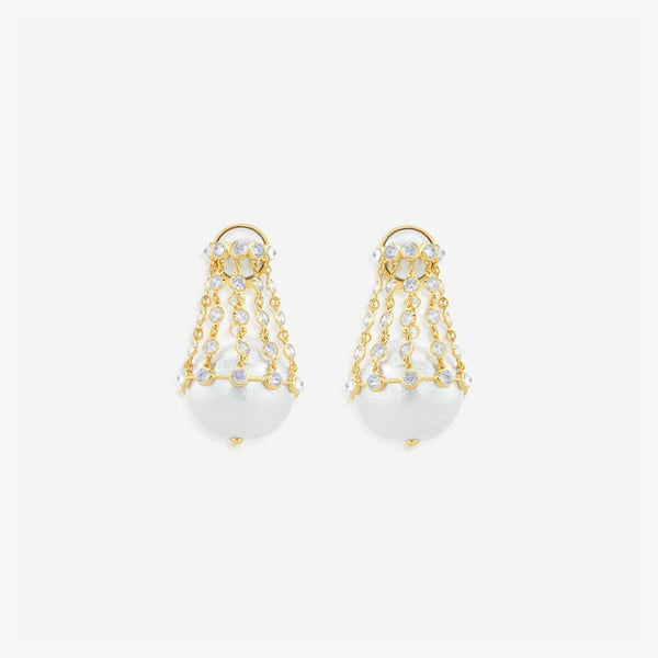 isharya Limelight Pearl & Chain Libra Earrings Earrings