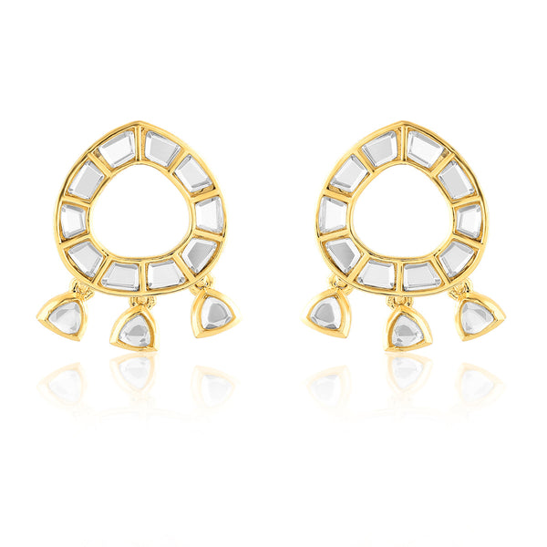 isharya Lumen Chandbali Mirror Earrings Earrings Gold