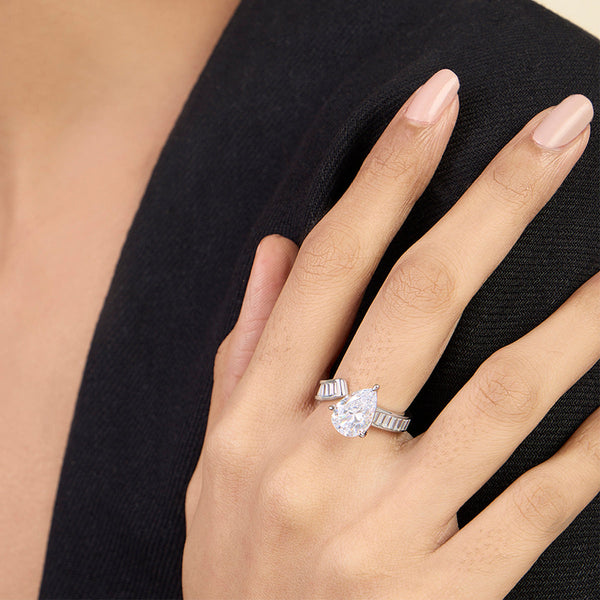 isharya Luxe Solitaire Promise Ring Rings Free Size