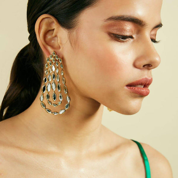 Isharya Marquise Mirror Chandelier Earrings Earrings