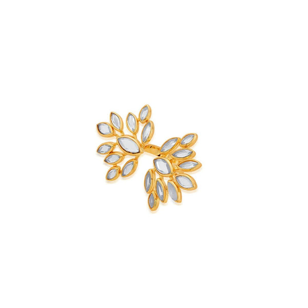 Isharya Marquise Mirror Cluster Gold Open Ring Rings Gold