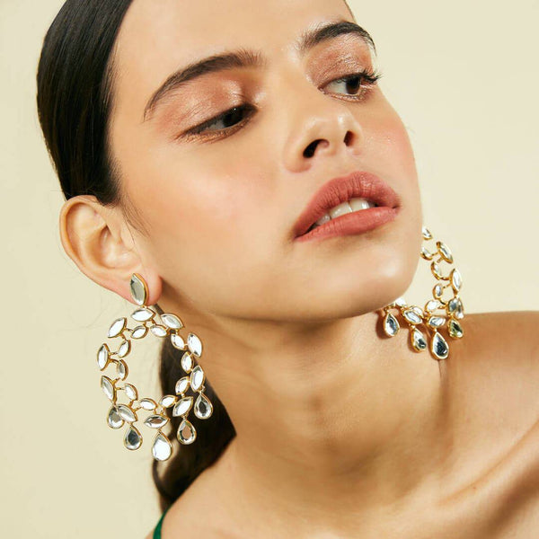 isharya Marquise Mirror Moon Bali Earrings Earrings