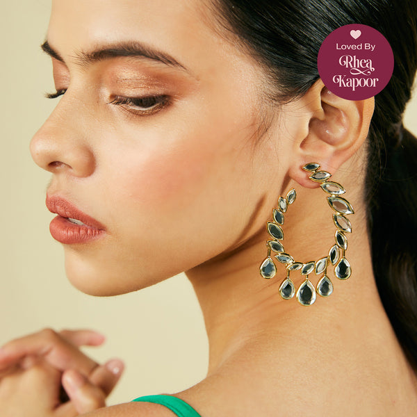 isharya Marquise Mirror Open Oval Earrings Earrings