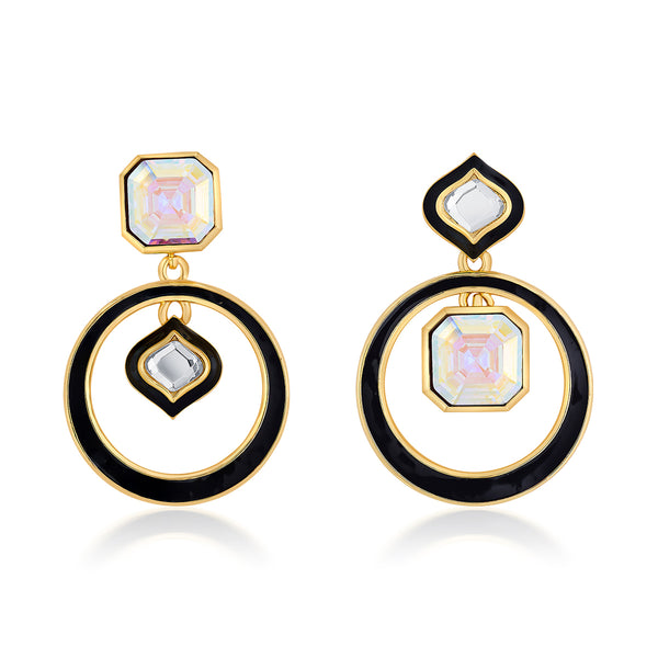 Isharya Meher Enamel Mirror Earrings Earrings Black
